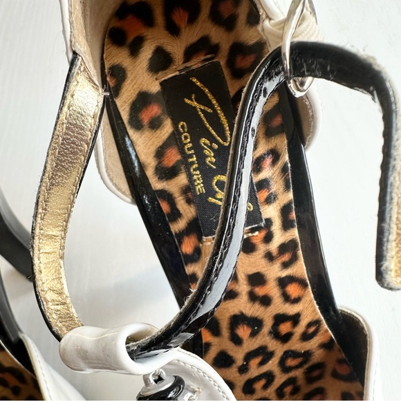 Tuxedo Black and White Patent Heels - Picture 3 of 10